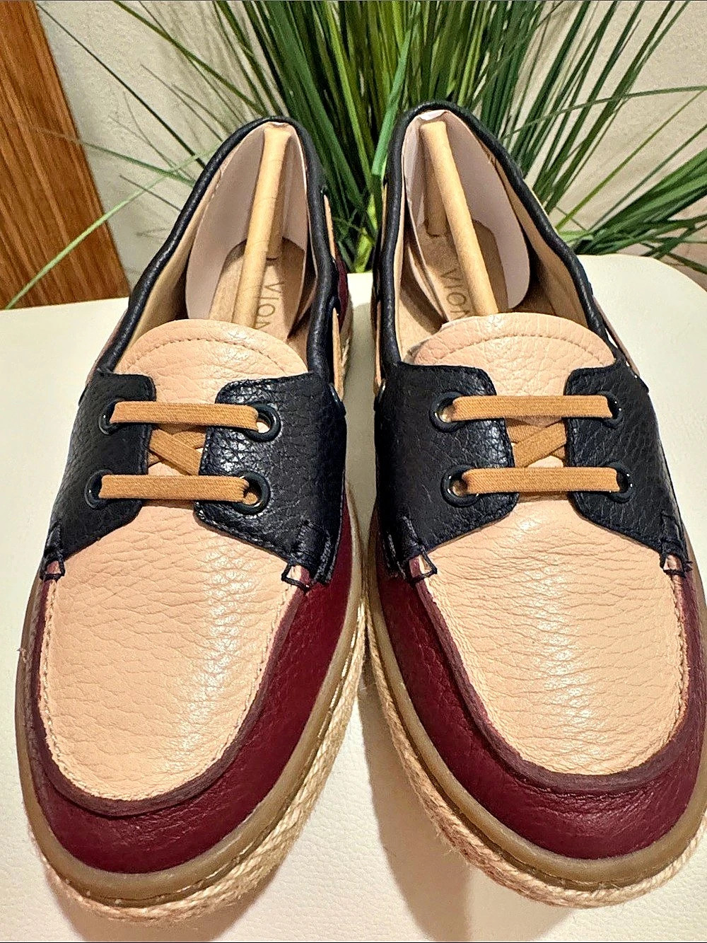 Vionic Bay Boat Shoe Loafer Colorblock Espadrille